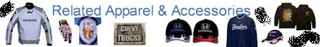 Top Vehicle Related-Music Fans-Motorcycle-Sports Related Jackets, Hats, T-Shirts and accessories